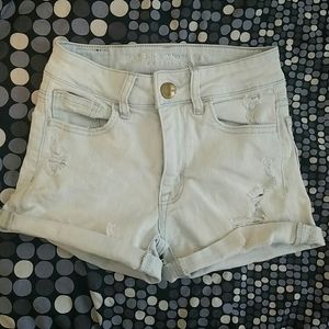 American Eagle Hi-Rise Denim Shortie Shorts